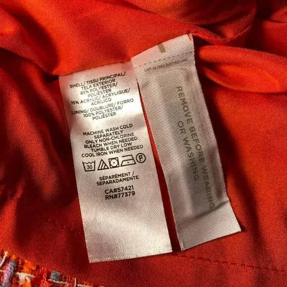 Ann Taylor - Orange Tweed Tank Dress - Size 2 Petite - Picture 8 of 10